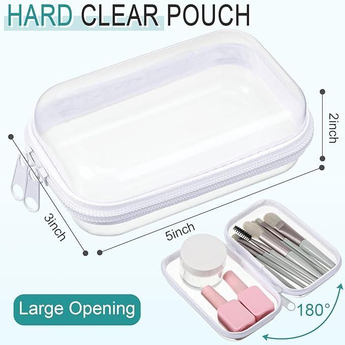 Six Piece Clear Hard Zipper Pouches